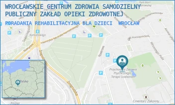 PORADANIA REHABILITACYJNA DLA DZIECI - WROCŁAWSKIE CENTRUM ZDROWIA SAMODZIELNY PUBLICZNY ZAKŁAD OPIEKI ZDROWOTNEJ - UL. SAMUELA BOGUMIŁA LINDEGO 19-21,  WROCŁAW