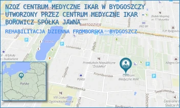 REHABILITACJA DZIENNA FROMBORSKA - NZOZ CENTRUM MEDYCZNE IKAR W BYDGOSZCZY UTWORZONY PRZEZ CENTRUM MEDYCZNE IKAR - BOROWICZ SPÓŁKA JAWNA - FROMBORSKA 18,  BYDGOSZCZ