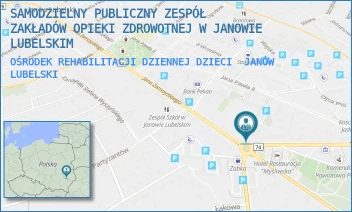 OŚRODEK REHABILITACJI DZIENNEJ DZIECI - SAMODZIELNY PUBLICZNY ZESPÓŁ ZAKŁADÓW OPIEKI ZDROWOTNEJ W JANOWIE LUBELSKIM - JANA ZAMOYSKIEGO 77,  JANÓW LUBELSKI
