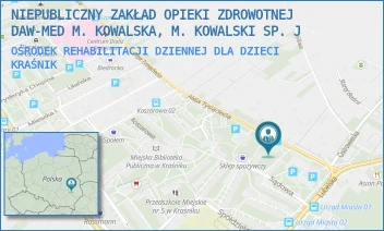 OŚRODEK REHABILITACJI DZIENNEJ DLA DZIECI - NIEPUBLICZNY ZAKŁAD OPIEKI ZDROWOTNEJ DAW-MED M. KOWALSKA, M. KOWALSKI SP. J - ALEJA TYSIĄCLECIA 3B,  KRAŚNIK