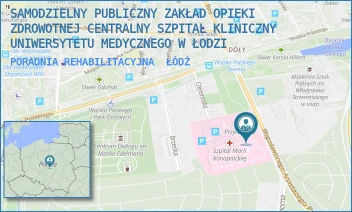 PORADNIA REHABILITACYJNA - SAMODZIELNY PUBLICZNY ZAKŁAD OPIEKI ZDROWOTNEJ CENTRALNY SZPITAL KLINICZNY UNIWERSYTETU MEDYCZNEGO W ŁODZI - UL. SPORNA 36/50,  ŁÓDŹ