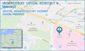 ODDZIAŁ REHABILITACYJNY DZIENNY - UNIWERSYTECKI SZPITAL DZIECIĘCY W KRAKOWIE - UL. WIELICKA 265,  KRAKÓW-PODGÓRZE