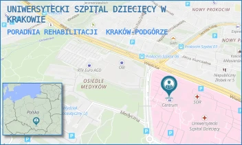 PORADNIA REHABILITACJI - UNIWERSYTECKI SZPITAL DZIECIĘCY W KRAKOWIE - UL. WIELICKA 265,  KRAKÓW-PODGÓRZE