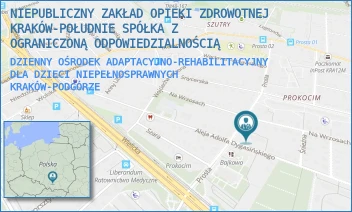 DZIENNY OŚRODEK ADAPTACYJNO-REHABILITACYJNY DLA DZIECI NIEPEŁNOSPRAWNYCH - NIEPUBLICZNY ZAKŁAD OPIEKI ZDROWOTNEJ KRAKÓW-POŁUDNIE SPÓŁKA Z OGRANICZONĄ ODPOWIEDZIALNOŚCIĄ - AL. ADOLFA DYGASIŃSKIEGO 25,  KRAKÓW-PODGÓRZE