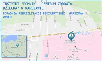 PORADNIA REHABILITACJI PEDIATRYCZNEJ - INSTYTUT "POMNIK - CENTRUM ZDROWIA DZIECKA" - ALEJA DZIECI POLSKICH 20,  WARSZAWA WAWER