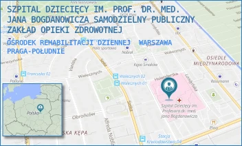 OŚRODEK REHABILITACJI DZIENNEJ - SZPITAL DZIECIĘCY IM. PROF. DR. MED. JANA BOGDANOWICZA SAMODZIELNY PUBLICZNY ZAKŁAD OPIEKI ZDROWOTNEJ - NIEKŁAŃSKA 4/24,  WARSZAWA PRAGA-POŁUDNIE