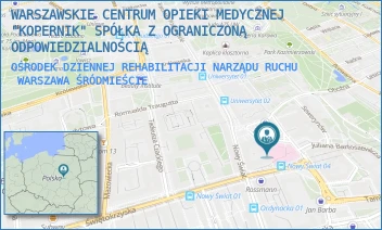 OŚRODEK DZIENNEJ REHABILITACJI NARZĄDU RUCHU - WARSZAWSKIE CENTRUM OPIEKI MEDYCZNEJ "KOPERNIK" SPÓŁKA Z OGRANICZONĄ ODPOWIEDZIALNOŚCIĄ - MIKOŁAJA KOPERNIKA 43,  WARSZAWA ŚRÓDMIEŚCIE