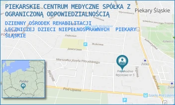 DZIENNY OŚRODEK REHABILITACJI 
LECZNICZEJ DZIECI NIEPEŁNOSPRAWNYCH - PIEKARSKIE CENTRUM MEDYCZNE SPÓŁKA Z OGRANICZONĄ ODPOWIEDZIALNOŚCIĄ - UL. PIŁSUDSKIEGO 5,  PIEKARY ŚLĄSKIE