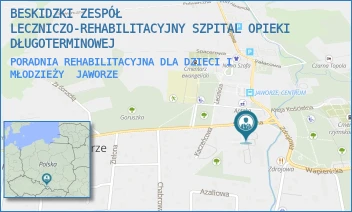 PORADNIA REHABILITACYJNA DLA DZIECI I MŁODZIEŻY - BESKIDZKI ZESPÓŁ LECZNICZO-REHABILITACYJNY SZPITAL OPIEKI DŁUGOTERMINOWEJ - UL. SŁONECZNA 83,  JAWORZE