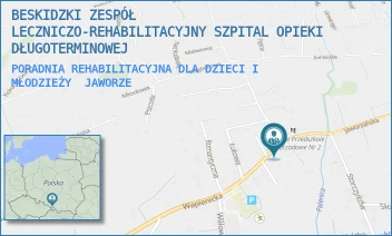 PORADNIA REHABILITACYJNA DLA DZIECI I MŁODZIEŻY - BESKIDZKI ZESPÓŁ LECZNICZO-REHABILITACYJNY SZPITAL OPIEKI DŁUGOTERMINOWEJ - UL. WAPIENICKA 142,  JAWORZE