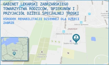 OŚRODEK REHABILITACJI DZIENNEJ DLA DZIECI - ZABRZAŃSKIETOWARZYSTWO RODZICÓW, OPIEKUNÓW I PRZYJACIÓŁ DZIECI SPECJALNEJ TROSKI W ZABRZU - UL. JERZEGO WYCISKA 5,  ZABRZE