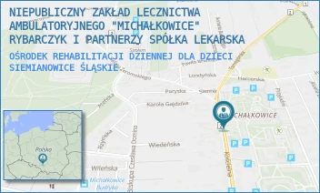 OŚRODEK REHABILITACJI DZIENNEJ DLA DZIECI - NIEPUBLICZNY ZAKŁAD LECZNICTWA AMBULATORYJNEGO "MICHAŁKOWICE" RYBARCZYK I PARTNERZY SPÓŁKA LEKARSKA - UL. KOŚCIELNA 32,  SIEMIANOWICE ŚLĄSKIE