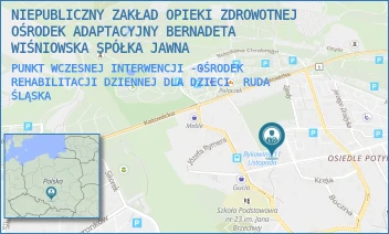 PUNKT WCZESNEJ INTERWENCJI -OŚRODEK REHABILITACJI DZIENNEJ DLA DZIECI - NIEPUBLICZNY ZAKŁAD OPIEKI ZDROWOTNEJ OŚRODEK ADAPTACYJNY BERNADETA WIŚNIOWSKA SPÓŁKA JAWNA - UL. WITA STWOSZA 1,  RUDA ŚLĄSKA