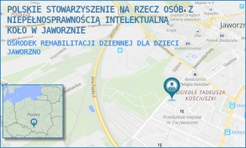 OŚRODEK REHABILITACJI DZIENNEJ DLA DZIECI - POLSKIE STOWARZYSZENIE NA RZECZ OSÓB Z NIEPEŁNOSPRAWNOŚCIĄ INTELEKTUALNĄ KOŁO W JAWORZNIE - UL. FRYDERYKA CHOPINA 19,  JAWORZNO