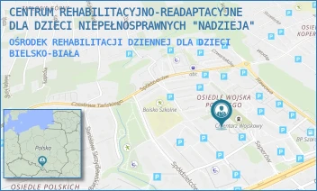 OŚRODEK REHABILITACJI DZIENNEJ DLA DZIECI - CENTRUM REHABILITACYJNO-READAPTACYJNE DLA DZIECI NIEPEŁNOSPRAWNYCH "NADZIEJA" - UL. SAPERÓW 24,  BIELSKO-BIAŁA