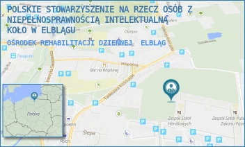 OŚRODEK REHABILITACJI DZIENNEJ - POLSKIE STOWARZYSZENIE NA RZECZ OSÓB Z NIEPEŁNOSPRAWNOŚCIĄ INTELEKTUALNĄ KOŁO W ELBLĄGU - SAPERÓW 14D,  ELBLĄG