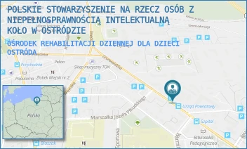 OŚRODEK REHABILITACJI DZIENNEJ DLA DZIECI - POLSKIE STOWARZYSZENIE NA RZECZ OSÓB Z NIEPEŁNOSPRAWNOŚCIĄ INTELEKTUALNĄ KOŁO W OSTRÓDZIE - GRUNWALDZKA 19/A,  OSTRÓDA