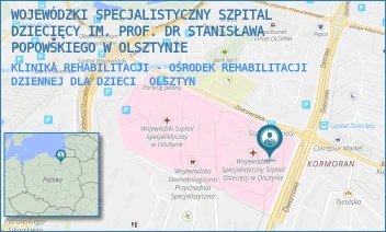 KLINIKA REHABILITACJI - OŚRODEK REHABILITACJI DZIENNEJ DLA DZIECI - WOJEWÓDZKI SPECJALISTYCZNY SZPITAL DZIECIĘCY IM. PROF. DR STANISŁAWA POPOWSKIEGO W OLSZTYNIE - ŻOŁNIERSKA 18 A,  OLSZTYN