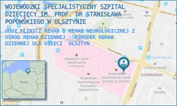 ODDZ KLINICZ REHAB I REHAB NEUROLOGICZNEJ Z OŚROD REHAB DZIENNEJ - OŚRODEK REHAB DZIENNEJ DLA DZIECI - WOJEWÓDZKI SPECJALISTYCZNY SZPITAL DZIECIĘCY IM. PROF. DR STANISŁAWA POPOWSKIEGO W OLSZTYNIE - ŻOŁNIERSKA 18 A,  OLSZTYN