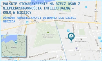 OŚRODEK REHABILITACYJI DZIENNEJ DLA DZIECI - POLSKIE STOWARZYSZENIE NA RZECZ OSÓB Z NIEPEŁNOSPRAWNOŚCIĄ INTELEKTUALNĄ - KOŁO W NIDZICY - KRZYWA 9,  NIDZICA