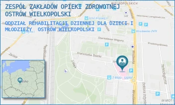 ODDZIAŁ REHABILITACJI DZIENNEJ DLA DZIECI I MŁODZIEŻY - ZESPÓŁ ZAKŁADÓW OPIEKI ZDROWOTNEJ OSTRÓW WIELKOPOLSKI - 3-GO MAJA 35,  OSTRÓW WIELKOPOLSKI