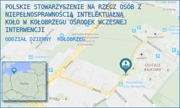 ODDZIAŁ DZIENNY - POLSKIE STOWARZYSZENIE NA RZECZ OSÓB Z NIEPEŁNOSPRAWNOŚCIĄ INTELEKTUALNĄ KOŁO W KOŁOBRZEGU OŚRODEK WCZESNEJ INTERWENCJI - MAZOWIECKA 29,  KOŁOBRZEG