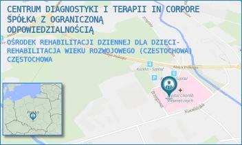 OŚRODEK REHABILITACJI DZIENNEJ DLA DZIECI- REHABILITACJA WIEKU ROZWOJOWEGO (CZESTOCHOWA) - CENTRUM DIAGNOSTYKI I TERAPII IN CORPORE SPÓŁKA Z OGRANICZONĄ ODPOWIEDZIALNOŚCIĄ - ALEJA POKOJU 44,  CZĘSTOCHOWA