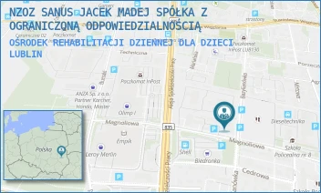 OŚRODEK REHABILITACJI DZIENNEJ DLA DZIECI - CENTRUM MEDYCZNE SANUS SPÓŁKA Z OGRANICZONĄ ODPOWIEDZIALNOŚCIĄ - MAGNOLIOWA 4,  LUBLIN