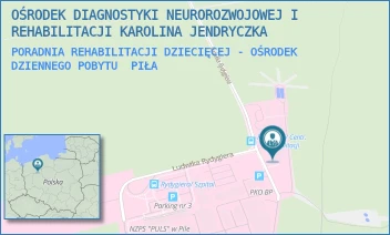 PORADNIA REHABILITACJI DZIECIĘCEJ - OŚRODEK DZIENNEGO POBYTU - OŚRODEK DIAGNOSTYKI NEUROROZWOJOWEJ I REHABILITACJI KAROLINA JENDRYCZKA - RYDYGIERA LUDWIKA 23, PIŁA
